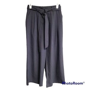 Asos Black Belted High Rise‎ Fare Leg Culottes Womens Size 2